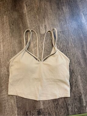 lululemon athletica Ribbed Double-Strap V-Neck Cami in Light Beige